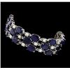 Image 2 : 55.52 ctw Sapphire and Diamond Bracelet - 14KT White Gold