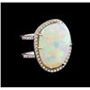 Image 1 : 13.67 ctw Opal and Diamond Ring - 14KT White Gold