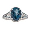 4.14 ctw Topaz and Diamond Ring - 14KT White Gold