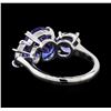 Image 3 : 4.26 ctw Tanzanite and Diamond Ring - Platinum