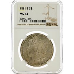 1881-S NGC MS64 Morgan Silver Dollar