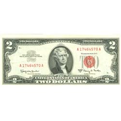 1963-A $2 Choice Circulated Red Seal Note