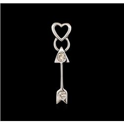 0.10 ctw Diamond Heart and Arrow Pendant - 14KT White Gold