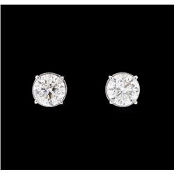 0.93 ctw Diamond Earrings - 14KT White Gold