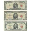 Image 1 : 1963 $5 Fine Red Seal Bill Lot of 3