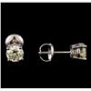 Image 2 : 14KT White Gold 1.00 ctw Diamond Solitaire Earrings