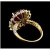 Image 3 : 6.73 ctw Ruby and Diamond Ring - 14KT Yellow Gold