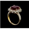 Image 4 : 6.73 ctw Ruby and Diamond Ring - 14KT Yellow Gold