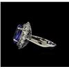 Image 3 : 6.82 ctw Tanzanite and Diamond Ring - 14KT White Gold