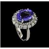 Image 4 : 6.82 ctw Tanzanite and Diamond Ring - 14KT White Gold