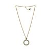 Image 2 : Crystal Pave Circle Pendant Necklace - Gold Plated