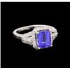 14KT White Gold 2.29 ctw Tanzanite and Diamond Ring