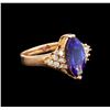 Image 1 : 14KT Rose Gold 2.90 ctw Tanzanite and Diamond Ring