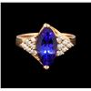 Image 2 : 14KT Rose Gold 2.90 ctw Tanzanite and Diamond Ring