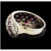 Image 3 : 1.15 ctw Diamond and Ruby Ring - Platinum