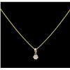 Image 1 : 0.10 ctw Diamond Pendant With Chain - 14KT Yellow Gold