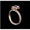 Image 4 : 1.35 ctw Morganite and Diamond Ring - 14KT Rose Gold