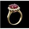 Image 4 : 6.15 ctw Ruby and Diamond Ring - 14KT Yellow Gold