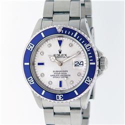 Rolex Stainless Steel Sapphire and Diamond Submariner Men's Watch