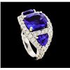 Image 5 : 6.10 ctw Tanzanite and Diamond Ring - 14KT White Gold