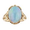 Image 1 : 6.78 ctw Opal, Sapphire, and Diamond Ring - 14KT Yellow Gold