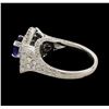Image 3 : 1.32 ctw Tanzanite and Diamond Ring - 18KT White Gold