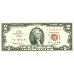 1963-A $2 Choice Circulated Red Seal Note