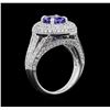 Image 5 : 1.53 ctw Tanzanite and Diamond Ring - 14KT White Gold