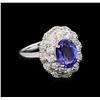 Image 1 : 2.40 ctw Tanzanite and Diamond Ring - 14KT White Gold