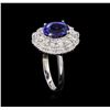 Image 4 : 2.40 ctw Tanzanite and Diamond Ring - 14KT White Gold