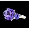 Image 1 : 7.29 ctw Tanzanite Ring -  Platinum