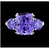 Image 2 : 7.29 ctw Tanzanite Ring -  Platinum