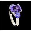 Image 4 : 7.29 ctw Tanzanite Ring -  Platinum