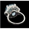 Image 3 : 9.66 ctw Aquamarine and Diamond Ring - Platinum