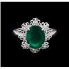 Image 2 : 14KT White Gold 2.48 ctw Emerald and Diamond Ring