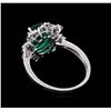 Image 3 : 14KT White Gold 2.48 ctw Emerald and Diamond Ring