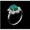 Image 4 : 14KT White Gold 2.48 ctw Emerald and Diamond Ring