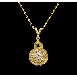 14KT Yellow Gold 0.37 ctw Diamond Pendant With Chain