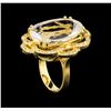 Image 4 : 14KT Yellow Gold 22.07 ctw Aquamarine and Diamond Ring