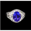 Image 2 : 14KT White Gold 3.28 ctw Tanzanite and Diamond Ring