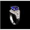 Image 4 : 14KT White Gold 3.28 ctw Tanzanite and Diamond Ring