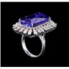 Image 4 : GIA Cert 26.10 ctw Tanzanite and Diamond Ring - 14KT White Gold