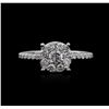 Image 2 : 14KT White Gold 0.85 ctw Diamond Ring