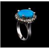 Image 4 : 5.37 ctw Turquoise and Diamond Ring - 14KT White Gold