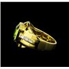 Image 3 : 5.20 ctw Peridot and Diamond Ring - 18KT Yellow Gold