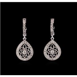 0.74 ctw Diamond Earrings - 14KT White Gold