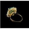 Image 3 : 5.48 ctw Emerald and Diamond Ring - 14KT Yellow Gold