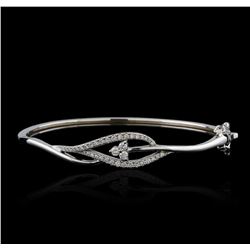 0.61 ctw Diamond Bangle Bracelet - 14KT White Gold