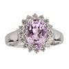 2.89 ctw Kunzite and Diamond Ring - 14KT White Gold