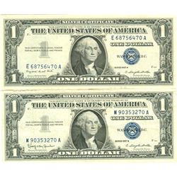 $1 XF/AV Silver Certificate Currency Lot of 2